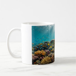 Green Sea Turtle Gliding Over Reef Coffee Mug
