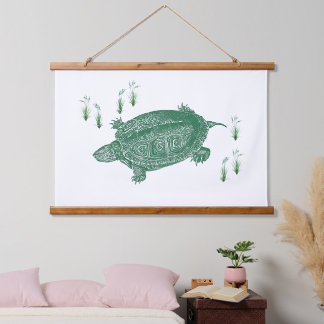 Green Sea Turtle Hanging Tapestry (Bedroom)