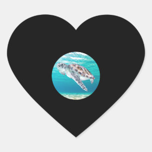 Green Sea Turtle Heart Sticker