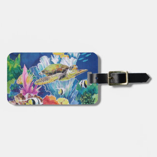Green sea turtle luggage tag