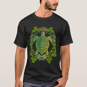 Green Sea Turtle Mandala Irish Shamrock C St Patr T-Shirt