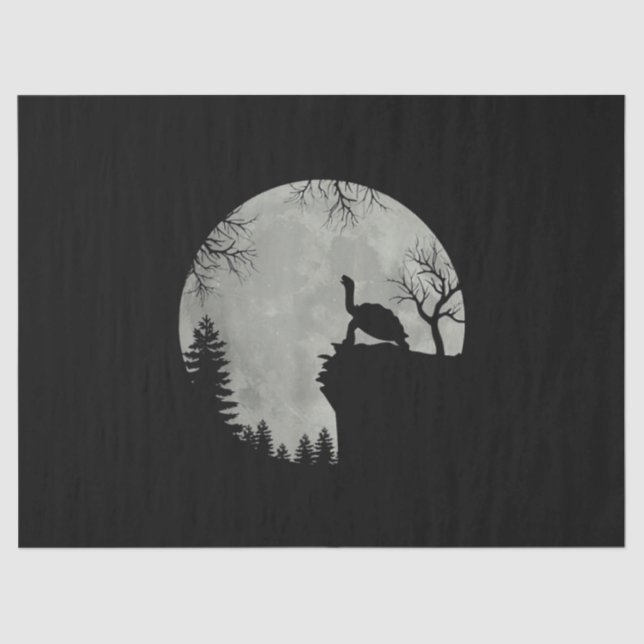 Green Sea Turtle Ocean Turtle Howling Est Moon Tissue Paper (Front)