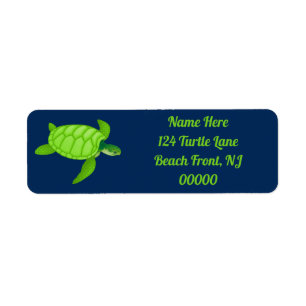 Green Sea Turtle on Navy Return Address Label