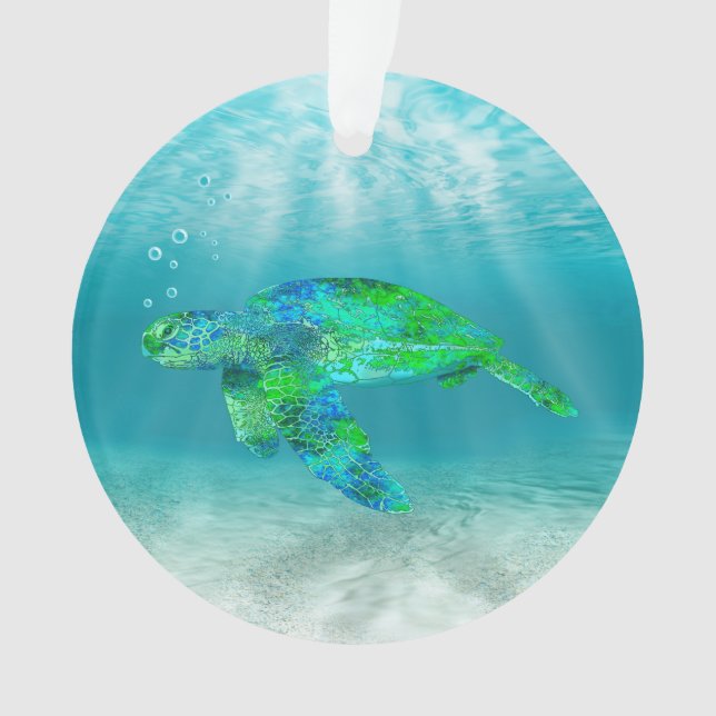 Green Sea Turtle Ornament (Front)