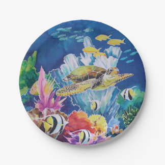 Green Sea Turtle Paper Plate Tropical Ocean Fish