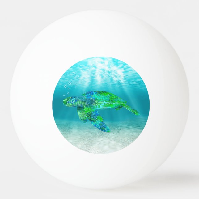 Green Sea Turtle Ping Pong Ball (Front)