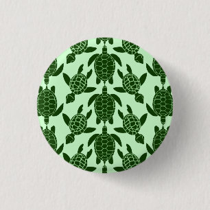 Green Sea Turtle Pretty Animal Pattern 3 Cm Round Badge