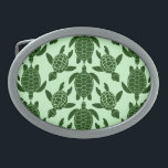 Green Sea Turtle Pretty Animal Pattern Belt Buckle<br><div class="desc">A pretty pattern made of green sea turtles. Great for anyone who loves wildlife / animals,  the ocean and reptiles. Background colour can be customised through "Customise It."</div>