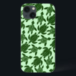 Green Sea Turtle Pretty Animal Pattern iPhone 13 Case<br><div class="desc">A pretty pattern made of green sea turtles fills this Samsung phone case. Great for anyone who loves wildlife / animals,  the ocean and reptiles. Light green background colour can be changed through "Customise It."</div>