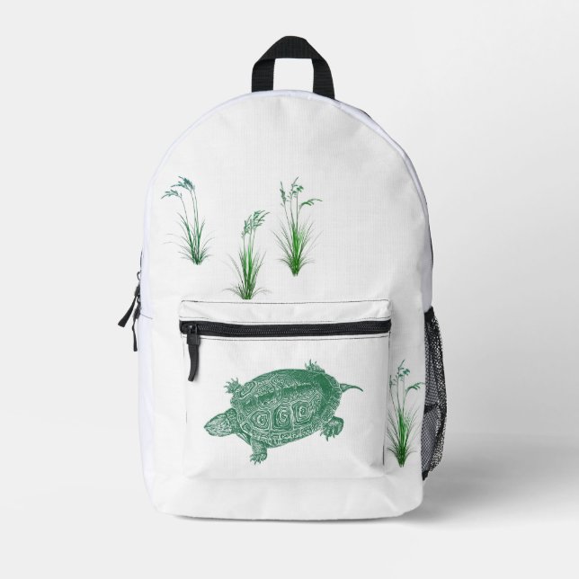 Green Sea Turtle Printed Backpack (Front)