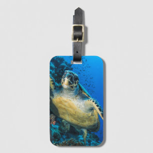 Green Sea Turtle Red Sea Luggage Tag