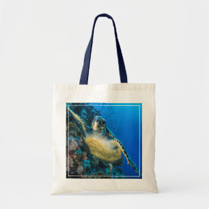 Green Sea Turtle Red Sea Tote Bag