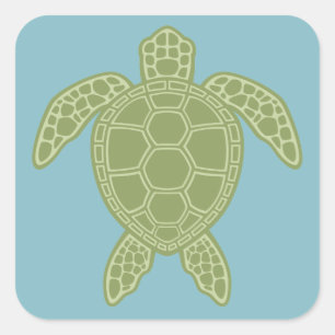 Green Sea Turtle Square Sticker