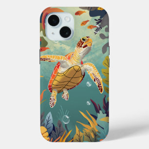 Green Sea Turtle Swims The Pacific Ocean iPhone 15 Case