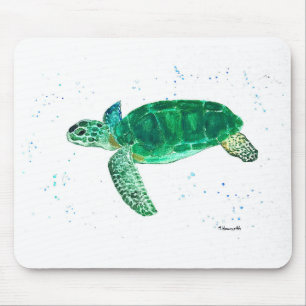 Green sea turtle Tortoise Undersea Florida Mouse Pad