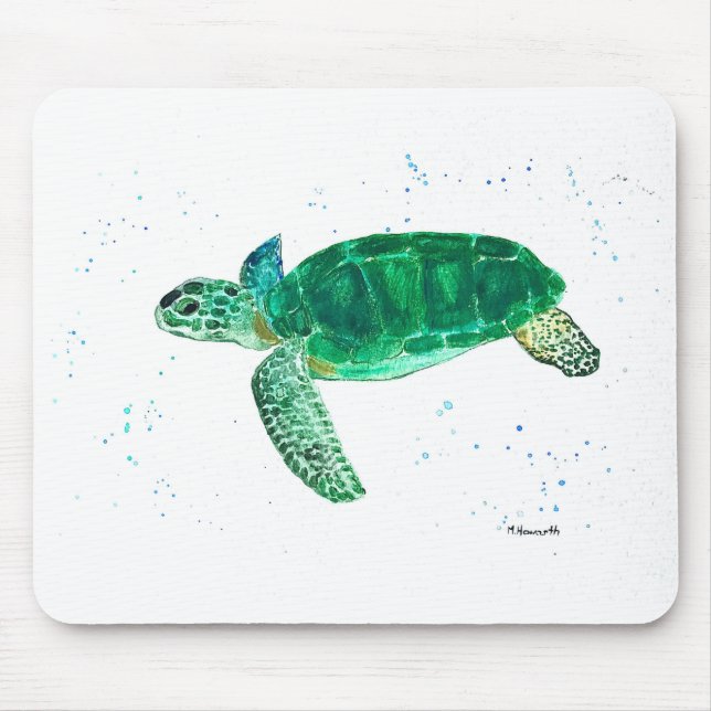 Green sea turtle Tortoise Undersea Florida  Mouse Pad (Front)