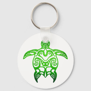 Green Sea Turtle Tribal Key Ring