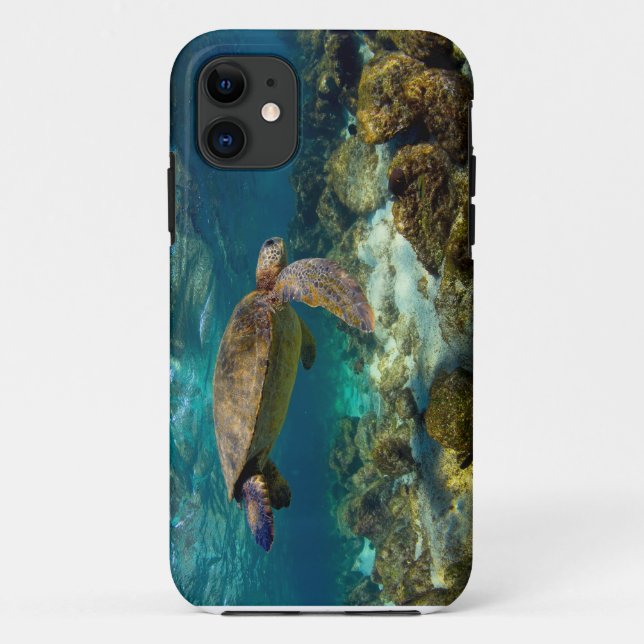 Green sea turtle underwater Galapagos Islands Case-Mate iPhone Case (Back)