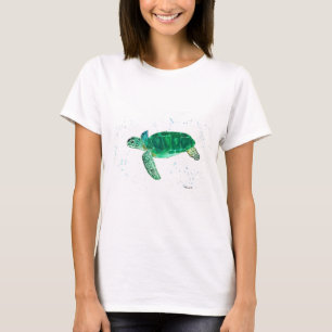 Green sea turtle watercolor Marine life Vacation T-Shirt