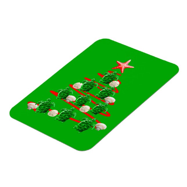 Green Sea Turtles Christmas Tree Magnet (Left Side)