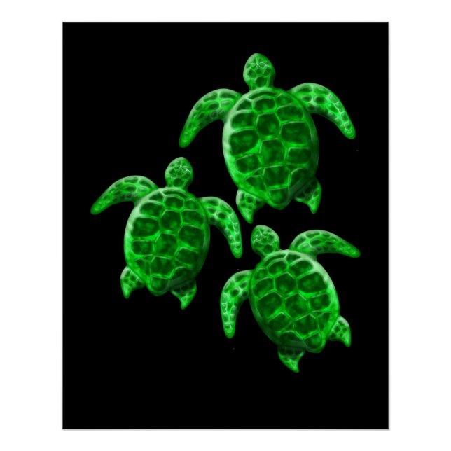 Green Sea Turtles Poster (Front)
