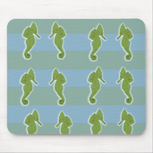 Green Seahorses Mousepad