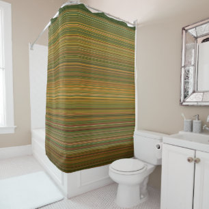 green seamless  horizontal lines pattern shower curtain