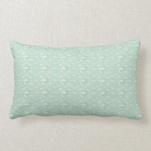 Green Seashells Lumbar Pillow