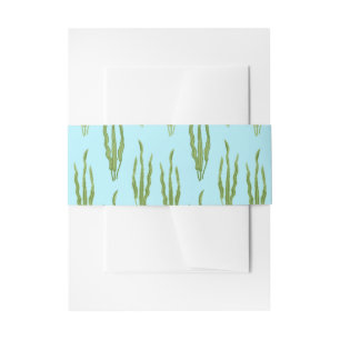 Green Seaweed Ocean Plants Nature Lover Blue Water Invitation Belly Band