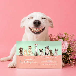 Green Self Serve Dog Wash Watercolor Bath Pup Business Card