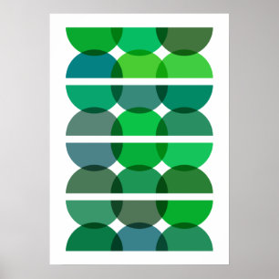 Green Semi Circles Poster