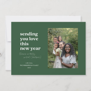 Green Sending You Love This New Year Holiday Card