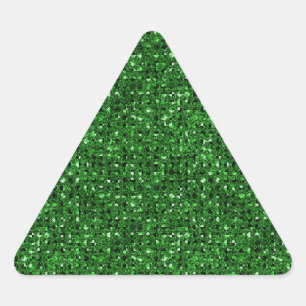 Green Sequin Effect Triangle Sticker Sheets