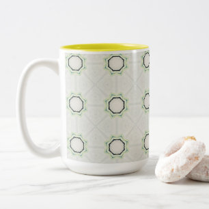 Green Serene Bloom Two-Tone Coffee Mug