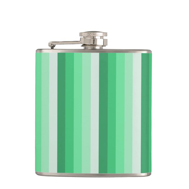 Green shadow stripes hip flask (Front)