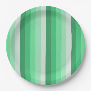 Green shadow stripes paper plate