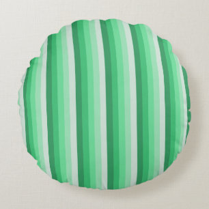 Green shadow stripes round cushion