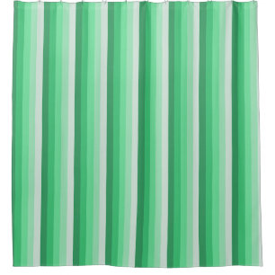 Green shadow stripes shower curtain