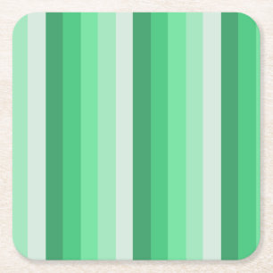 Green shadow stripes square paper coaster