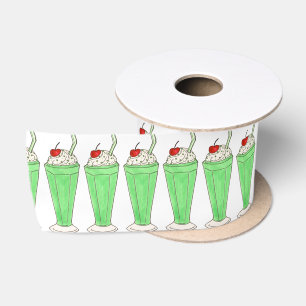 Green Shake Milkshake St. Patrick's Day Ribbon Satin Ribbon
