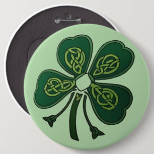 Green Shamrock 2025 6 Cm Round Badge