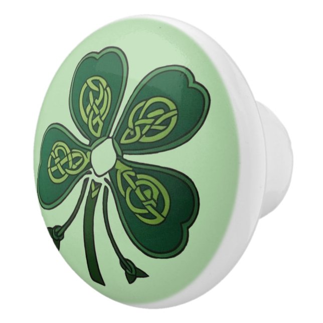 Green Shamrock 2025 Ceramic Knob (Right)