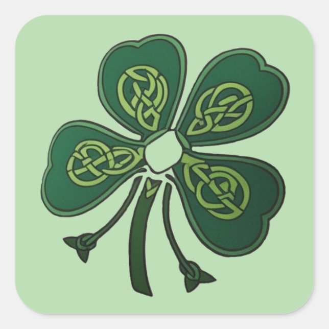 Green Shamrock 2025 Square Sticker (Front)