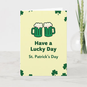 Green Shamrock Beer Card