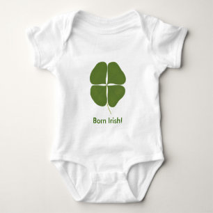 Green Shamrock, Born Irish Saint Patricks Day Tee