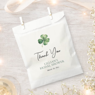 Green Shamrock Bridal Shower Favour Bag