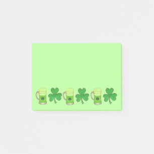 Green Shamrock Clover Beer Mug St. Patrick's Day Post-it Notes