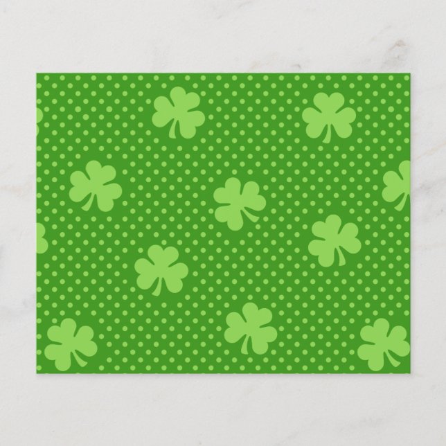 Green Shamrock Clover Pattern Saint Patricks Day Flyer (Front)