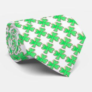 Green Shamrock Clover St. Patrick's Day Lucky Tie