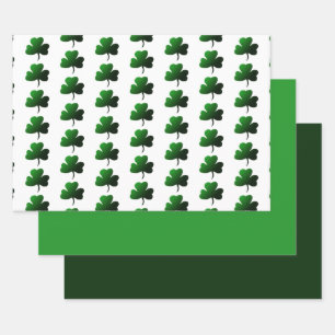 Green Shamrock design Wrapping Paper Sheet